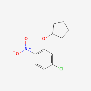 molecular formula C11H12ClNO3 B7934868 4-Chloro-2-(cyclopentyloxy)-1-nitrobenzene 