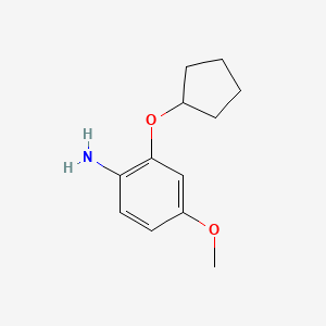 molecular formula C12H17NO2 B7934876 2-(Cyclopentyloxy)-4-methoxyaniline 