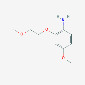 molecular formula C10H15NO3 B7934886 4-Methoxy-2-(2-methoxyethoxy)aniline 