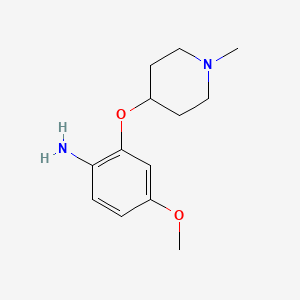 molecular formula C13H20N2O2 B7934901 4-Methoxy-2-[(1-methylpiperidin-4-yl)oxy]aniline 
