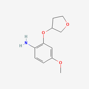 molecular formula C11H15NO3 B7934908 4-Methoxy-2-(oxan-4-yloxy)aniline 