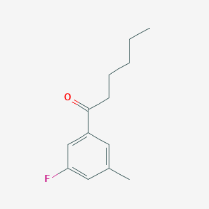molecular formula C13H17FO B7934935 1-(3-Fluoro-5-methylphenyl)hexan-1-one 