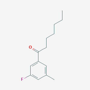 molecular formula C14H19FO B7934941 1-(3-Fluoro-5-methylphenyl)heptan-1-one 