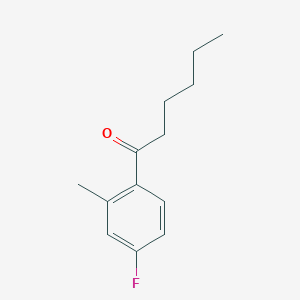 molecular formula C13H17FO B7934948 1-(4-Fluoro-2-methylphenyl)hexan-1-one 