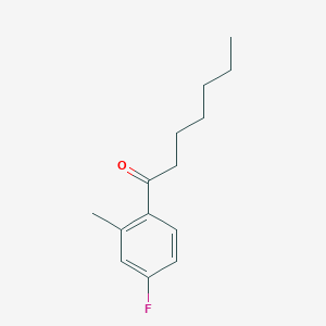 molecular formula C14H19FO B7934953 1-(4-Fluoro-2-methylphenyl)heptan-1-one 