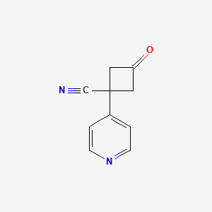 molecular formula C10H8N2O B7935005 3-Oxo-1-(pyridin-4-yl)cyclobutane-1-carbonitrile 