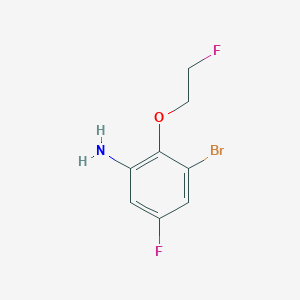 molecular formula C8H8BrF2NO B7935051 3-Bromo-5-fluoro-2-(2-fluoroethoxy)aniline 