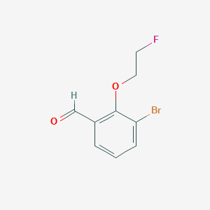 molecular formula C9H8BrFO2 B7935076 3-Bromo-2-(2-fluoro-ethoxy)-benzaldehyde 