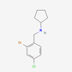 molecular formula C12H15BrClN B7935143 N-[(2-bromo-4-chlorophenyl)methyl]cyclopentanamine 