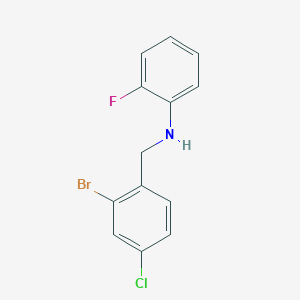 molecular formula C13H10BrClFN B7935151 N-[(2-Bromo-4-chlorophenyl)methyl]-2-fluoroaniline 