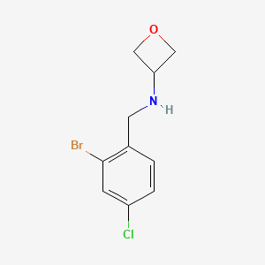 molecular formula C10H11BrClNO B7935157 N-[(2-bromo-4-chlorophenyl)methyl]oxetan-3-amine 