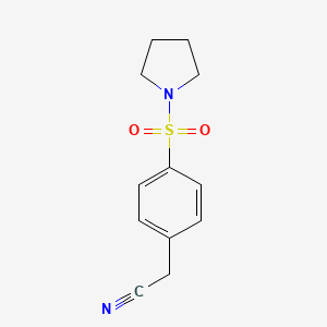 molecular formula C12H14N2O2S B7935179 2-(4-(Pyrrolidin-1-ylsulfonyl)phenyl)acetonitrile 