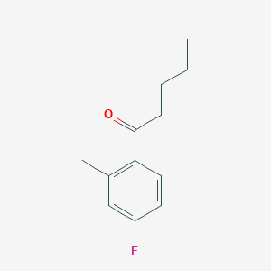 molecular formula C12H15FO B7935216 1-(4-Fluoro-2-methylphenyl)pentan-1-one 