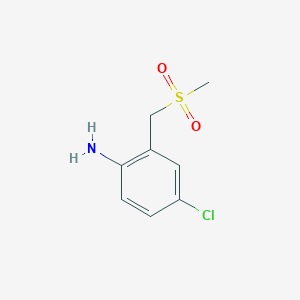molecular formula C8H10ClNO2S B7935345 4-Chloro-2-(methanesulfonylmethyl)aniline 