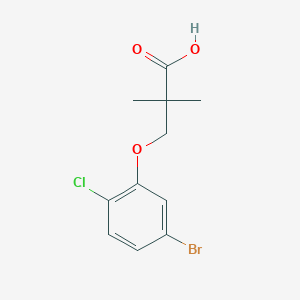 molecular formula C11H12BrClO3 B7935347 3-(5-Bromo-2-chlorophenoxy)-2,2-dimethylpropanoic acid 