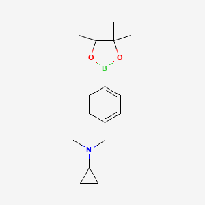 molecular formula C17H26BNO2 B7935382 N-methyl-N-(4-(4,4,5,5-tetramethyl-1,3,2-dioxaborolan-2-yl)benzyl)cyclopropanamine 