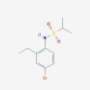molecular formula C11H16BrNO2S B7935495 N-(4-Bromo-2-ethylphenyl)propane-2-sulfonamide 