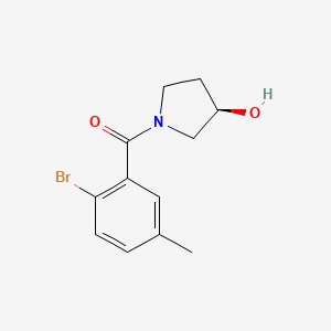 molecular formula C12H14BrNO2 B7935511 (3R)-1-(2-bromo-5-methylbenzoyl)pyrrolidin-3-ol 