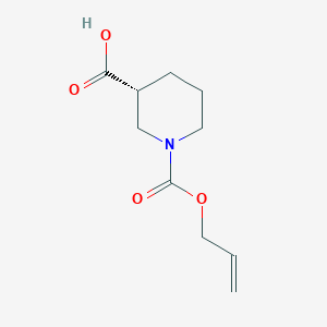 molecular formula C10H15NO4 B7935560 (3R)-1-[(prop-2-en-1-yloxy)carbonyl]piperidine-3-carboxylic acid 
