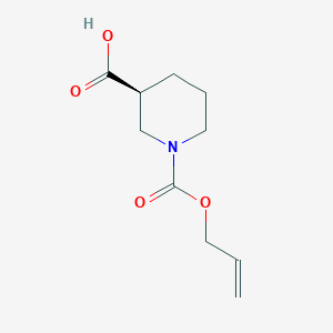 molecular formula C10H15NO4 B7935572 (3S)-1-[(prop-2-en-1-yloxy)carbonyl]piperidine-3-carboxylic acid 