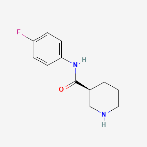 molecular formula C12H15FN2O B7935619 (S)-N-(4-fluorophenyl)piperidine-3-carboxamide 