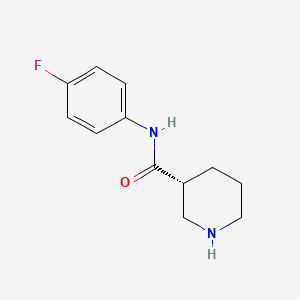 molecular formula C12H15FN2O B7935620 (R)-N-(4-fluorophenyl)piperidine-3-carboxamide 