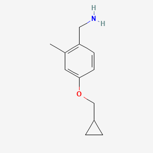 molecular formula C12H17NO B7935806 [4-(Cyclopropylmethoxy)-2-methylphenyl]methanamine 
