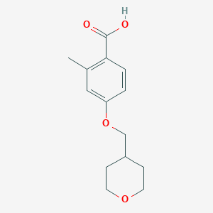 molecular formula C14H18O4 B7935843 2-Methyl-4-[(oxan-4-yl)methoxy]benzoic acid 