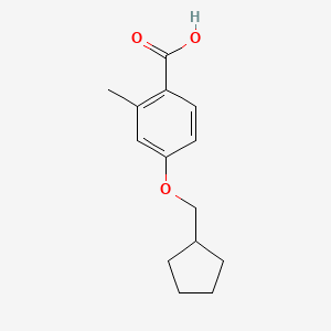 molecular formula C14H18O3 B7935845 4-(Cyclopentylmethoxy)-2-methylbenzoic acid 