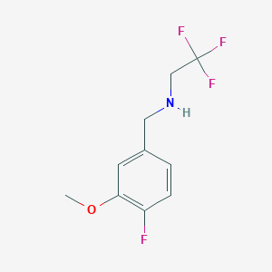 molecular formula C10H11F4NO B7935848 [(4-Fluoro-3-methoxyphenyl)methyl](2,2,2-trifluoroethyl)amine 