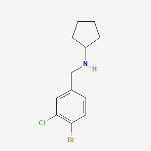molecular formula C12H15BrClN B7935867 N-[(4-Bromo-3-chlorophenyl)methyl]cyclopentanamine 