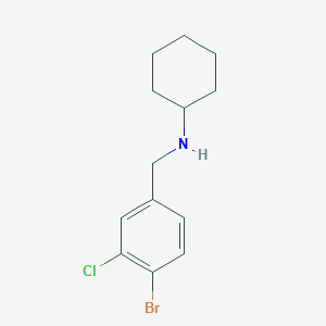 molecular formula C13H17BrClN B7935871 N-[(4-Bromo-3-chlorophenyl)methyl]cyclohexanamine 