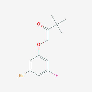 molecular formula C12H14BrFO2 B7935926 1-(3-Bromo-5-fluorophenoxy)-3,3-dimethylbutan-2-one 