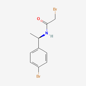 molecular formula C10H11Br2NO B7935967 2-bromo-N-[(1R)-1-(4-bromophenyl)ethyl]acetamide 