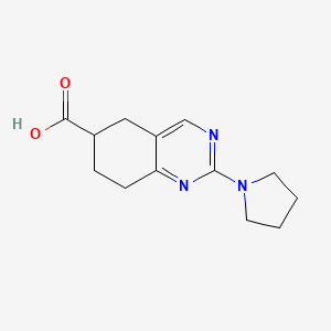 molecular formula C13H17N3O2 B7936008 2-(1-Pyrrolidinyl)-5,6,7,8-tetrahydro-6-quinazolinecarboxylic acid 