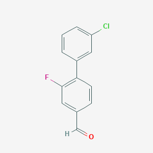 molecular formula C13H8ClFO B7936045 3'-Chloro-2-fluoro-[1,1'-biphenyl]-4-carbaldehyde 