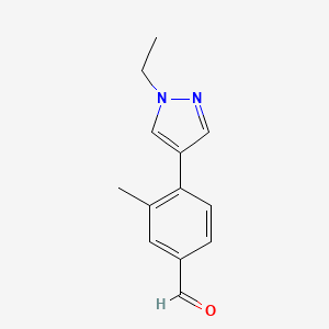 molecular formula C13H14N2O B7936055 4-(1-Ethyl-1H-pyrazol-4-yl)-3-methylbenzaldehyde 