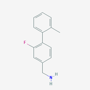 molecular formula C14H14FN B7936079 [3-Fluoro-4-(2-methylphenyl)phenyl]methanamine 