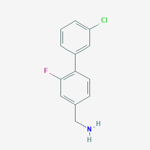 molecular formula C13H11ClFN B7936092 (3'-Chloro-2-fluoro-[1,1'-biphenyl]-4-yl)methanamine 