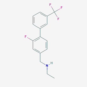 molecular formula C16H15F4N B7936098 N-((2-fluoro-3'-(trifluoromethyl)-[1,1'-biphenyl]-4-yl)methyl)ethanamine 