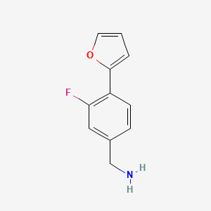 molecular formula C11H10FNO B7936113 (3-Fluoro-4-(furan-2-yl)phenyl)methanamine 