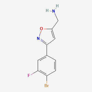 molecular formula C10H8BrFN2O B7936117 [3-(4-Bromo-3-fluorophenyl)-1,2-oxazol-5-yl]methanamine 