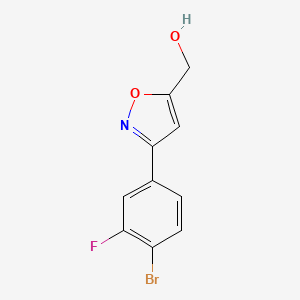 molecular formula C10H7BrFNO2 B7936121 [3-(4-Bromo-3-fluorophenyl)-1,2-oxazol-5-yl]methanol 