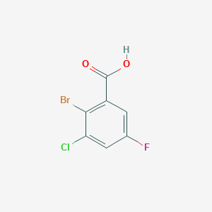 molecular formula C7H3BrClFO2 B7936133 2-Bromo-3-chloro-5-fluorobenzoic acid 