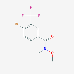 molecular formula C10H9BrF3NO2 B7936146 4-bromo-N-methoxy-N-methyl-3-(trifluoromethyl)benzamide 