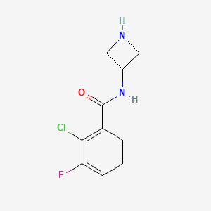 molecular formula C10H10ClFN2O B7936157 N-(azetidin-3-yl)-2-chloro-3-fluorobenzamide 
