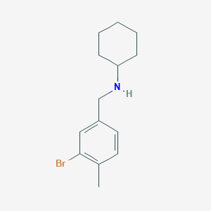 molecular formula C14H20BrN B7936199 N-[(3-Bromo-4-methylphenyl)methyl]cyclohexanamine 