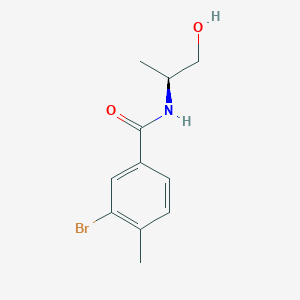 molecular formula C11H14BrNO2 B7936213 3-Bromo-N-[(2S)-1-hydroxypropan-2-yl]-4-methylbenzamide 