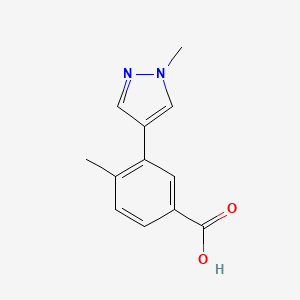 molecular formula C12H12N2O2 B7936222 4-Methyl-3-(1-methyl-1H-pyrazol-4-yl)benzoic acid 