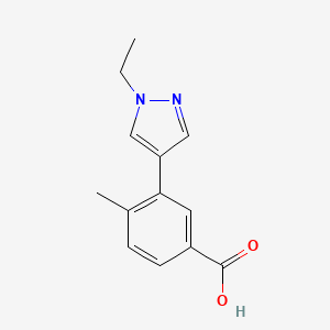 molecular formula C13H14N2O2 B7936226 3-(1-Ethyl-1H-pyrazol-4-yl)-4-methylbenzoic acid 